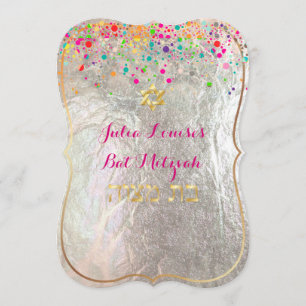 PixDezines dazzled/rainbow/bar mitzvah Inbjudningar