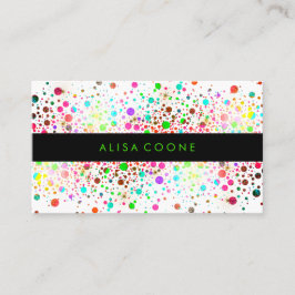 PixDezines Dazzled Rainbow Confetti/Dots/Specks Visitkort