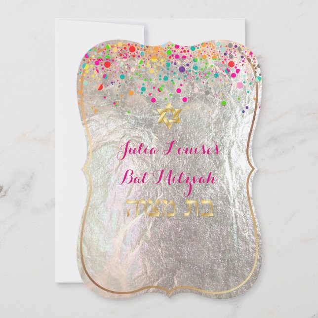 PixDezines dazzled/regnbåge/bat mitzvah Inbjudningar (Framsida)