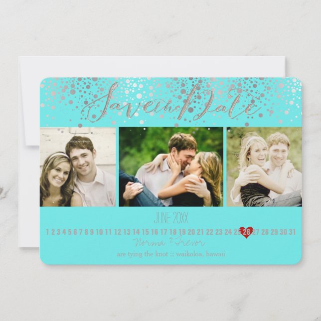 PixDezines dazzred DIY färg/foton spara datumet (Framsida)