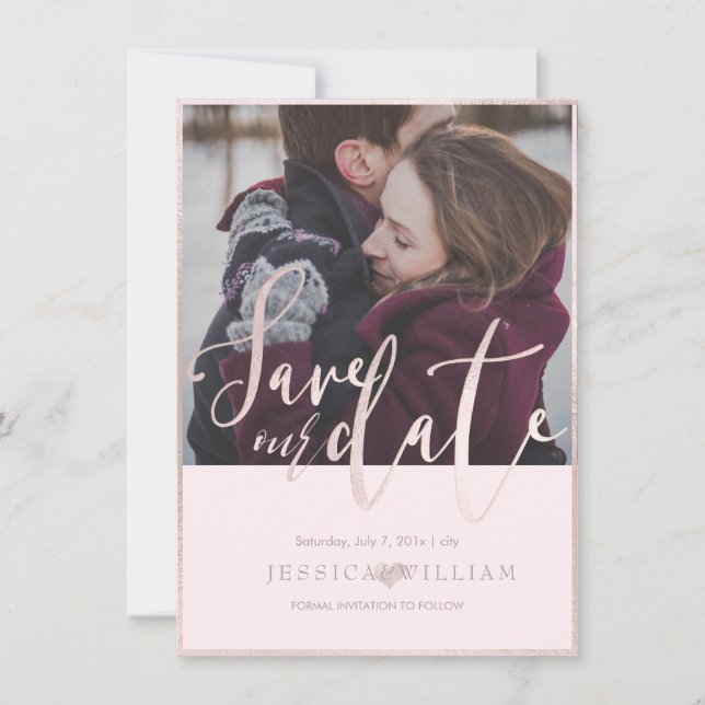 PixDezines DELICATE KÄRLEK  ROSA DIY BAKGRUND Spara Datumet (Framsida)