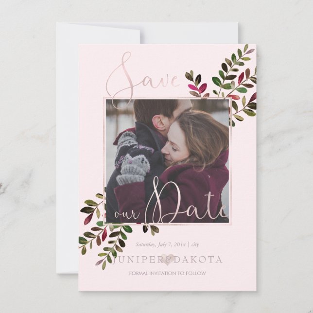 PixDezines DELICATE KÄRLEK  ROSA DIY BAKGRUND Spara Datumet (Framsida)