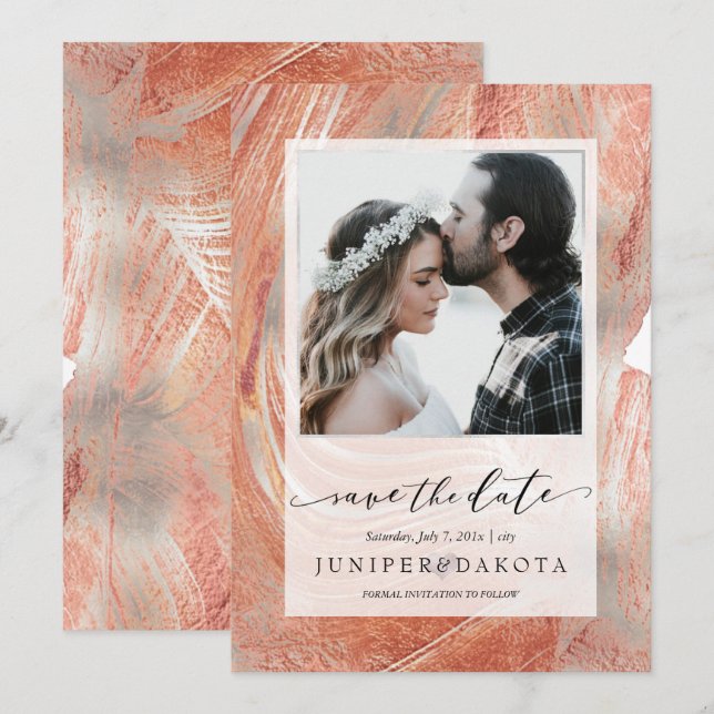 PixDezines Desert Stone Silver Inbjudningar (Fram/baksida)