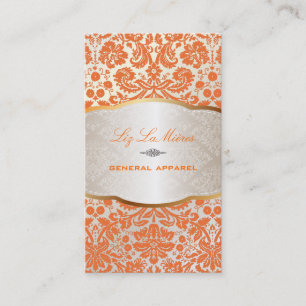 PixDezines desiree damask/apelsin Visitkort