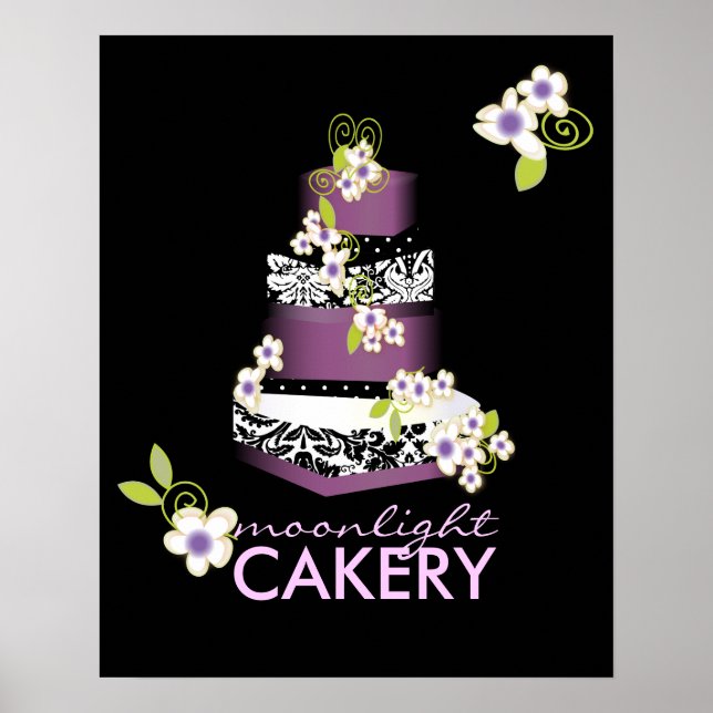 PixDezines Desiree Damask Cake, Lilac Poster (Framsidan)