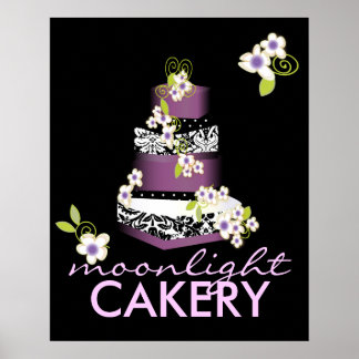 PixDezines Desiree Damask Cake, Lilac Poster