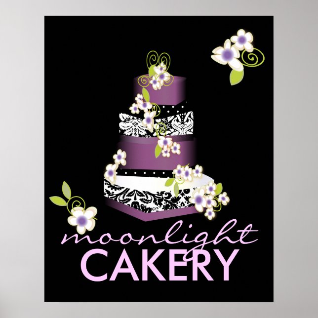 PixDezines Desiree Damask Cake, Lilac Poster (Framsidan)