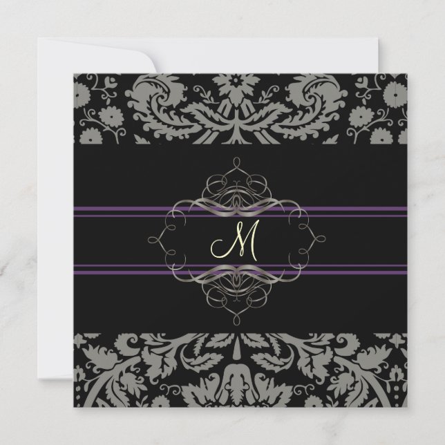PixDezines desiree-damask / DIY-bakgrund Inbjudningar (Framsida)