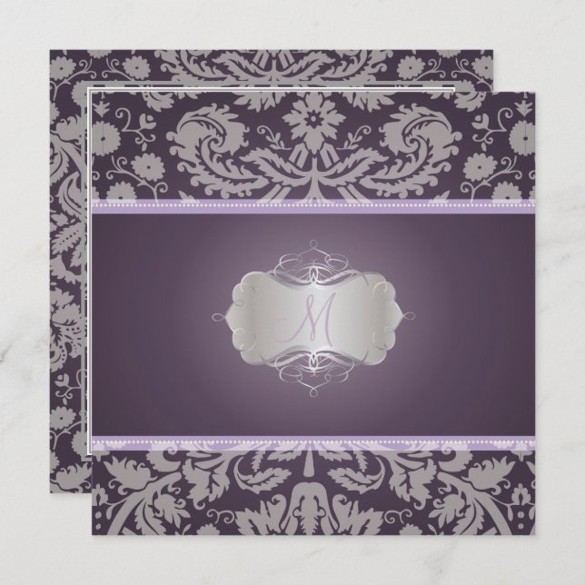 PixDezines DESIREE DAMASK/DIY bakgrund Inbjudningar (Fram/baksida)