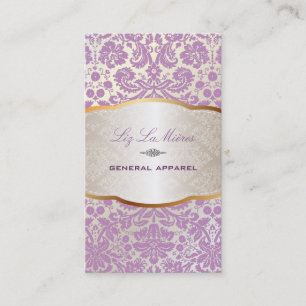 PixDezines desirée damask/lilac Visitkort