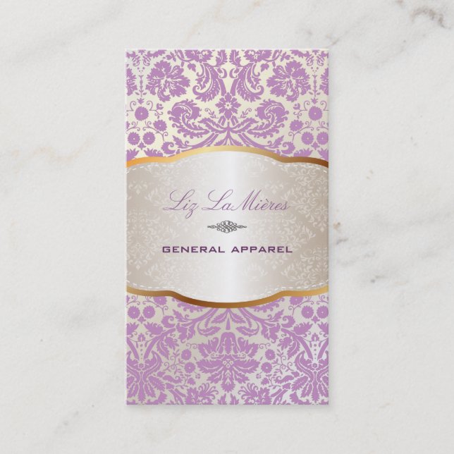 PixDezines desirée damask/lilac Visitkort (Framsida)