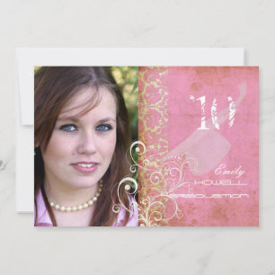 PixDezines Desiree Damask/Vintage+Rosa Inbjudningar