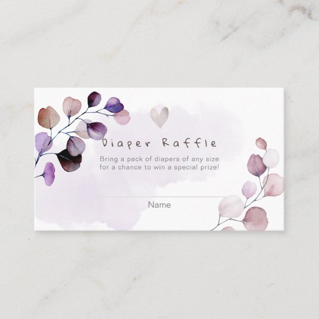 PixDezines Diaper Raffle Gum Eucalyptus Place Card Placeringskort (Framsida)