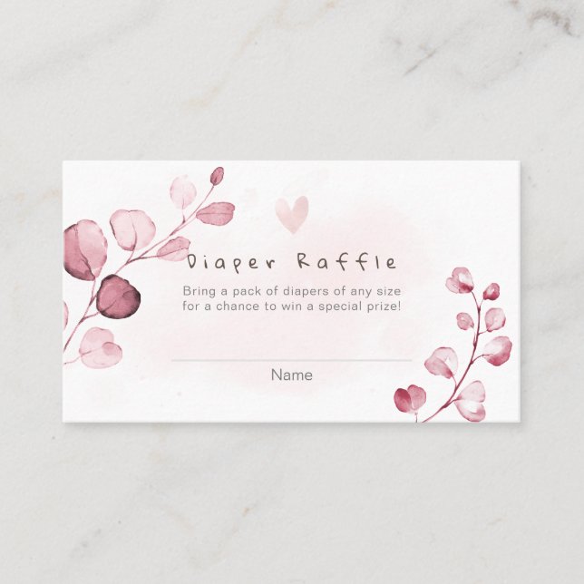PixDezines Diaper Raffle Gum Eucalyptus Place Card Placeringskort (Framsida)
