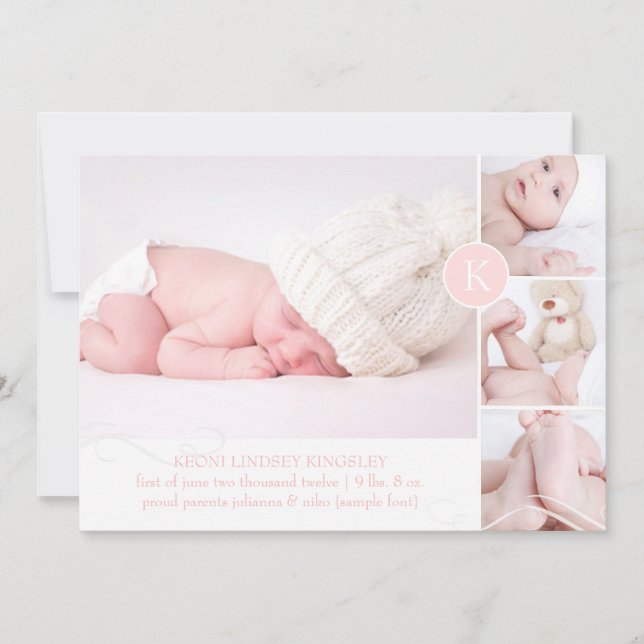 PixDezines diy accent färg/ födelsemeddelande Meddelande (Framsida)