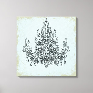 PixDezines DIY Background/Black Chandelier Canvastryck