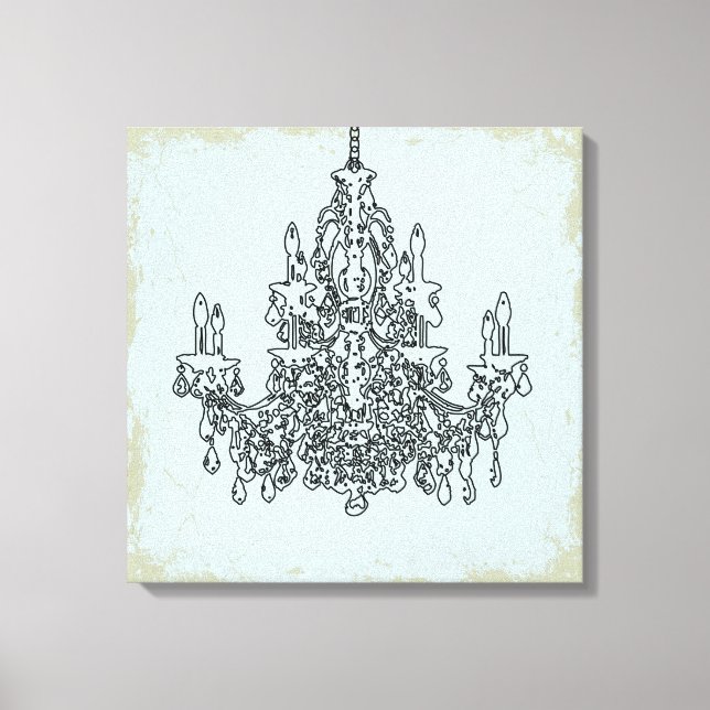 PixDezines DIY Background/Black Chandelier Canvastryck (Framsida)