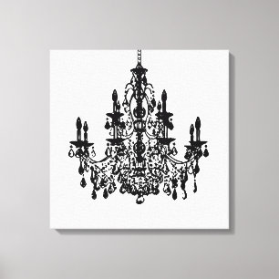 PixDezines DIY Background/Black Chandelier Canvastryck