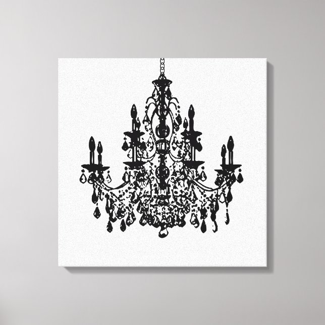 PixDezines DIY Background/Black Chandelier Canvastryck (Framsida)