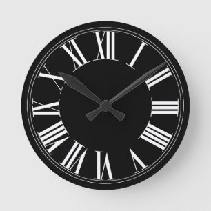 PixDezines DIY Background Färg / Roman Numeros Rund Klocka