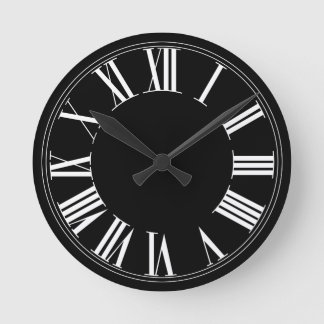 PixDezines DIY Background Färg / Roman Numeros Rund Klocka