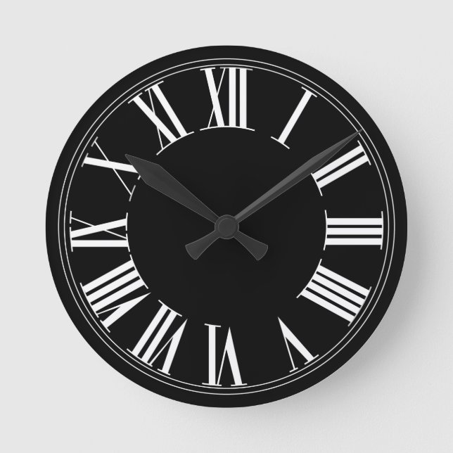 PixDezines DIY Background Färg / Roman Numeros Rund Klocka (Framsida)