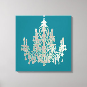 PixDezines DIY Background Färg/Silver Chandelier Canvastryck