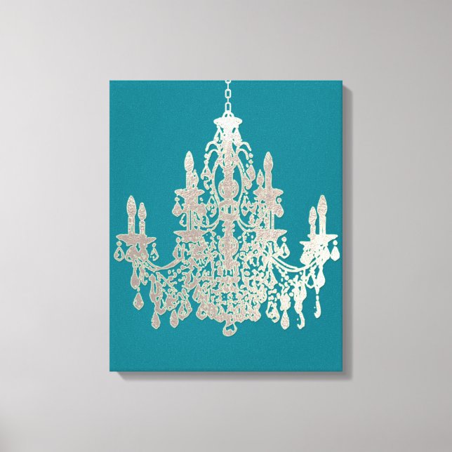 PixDezines DIY Background Färg/Silver Chandelier Canvastryck (Framsida)