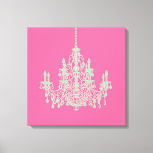 PixDezines DIY Background/Mint Grönt Chandelier Canvastryck