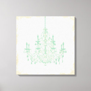 PixDezines DIY Background/Mint Grönt Chandelier Canvastryck