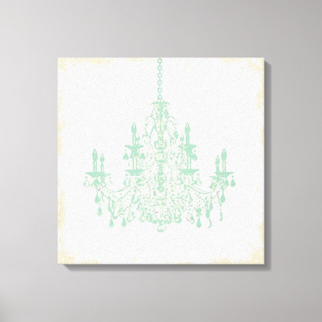 PixDezines DIY Background/Mint Grönt Chandelier Canvastryck (Framsida)
