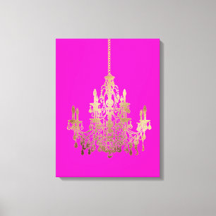 PixDezines DIY Bakgrund/Falsk Guld Kronlampa Canvastryck