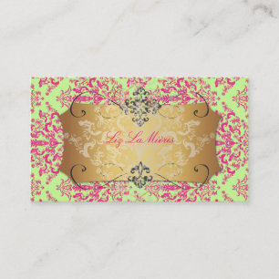 PixDezines DIY-bakgrund färg, Étienne Damask Visitkort