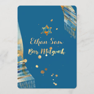PixDezines DIY-bakgrund färg/talit/Mitzvah Inbjudningar