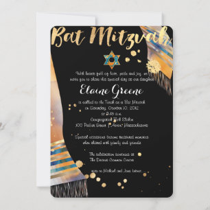 PixDezines DIY-bakgrund färg/talit/Mitzvah Inbjudningar