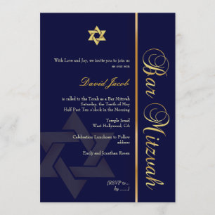 PixDezines DIY BAKGRUND/KLASSISK GULD/BAR MITZVAH Inbjudningar