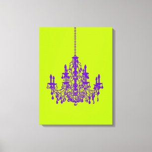 PixDezines DIY Bakgrund/Lila Kristallkrona Canvastryck