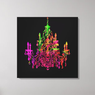 PixDezines DIY Bakgrund/Murano Glas Kronlampa Canvastryck
