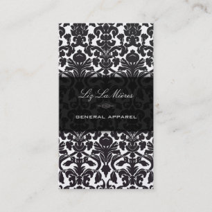 PixDezines/diy-bakgrund/svart flor damask Visitkort