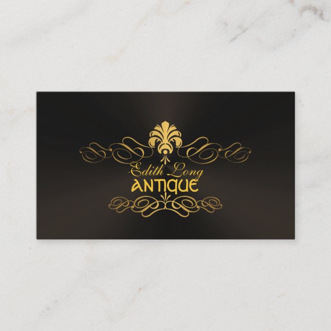 PixDezines diy färg/antika scrollsar faux metall Visitkort (Framsida)
