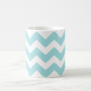 PixDezines DIY Färg/Aqua/Justerbar Chevron-mönster Kaffemugg