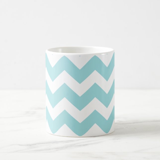 PixDezines DIY Färg/Aqua/Justerbar Chevron-mönster Kaffemugg (Center)