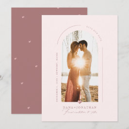 PixDezines DIY färg Blush Båge Spara vårt datum Inbjudningar