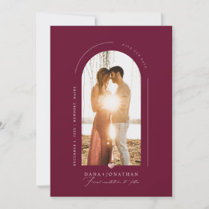 PixDezines DIY färg Burgundy Arch Spara Date Inbjudningar