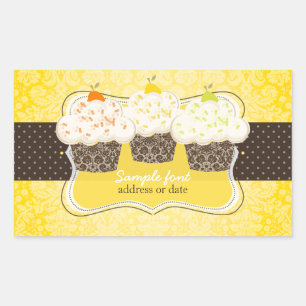 PixDezines diy färg, citron zest cuptårta Rektangulärt Klistermärke