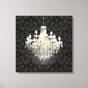 PixDezines DIY Färg Damask/Crystal Chandelier Canvastryck