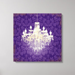 PixDezines DIY Färg Damask/Crystal Chandelier Canvastryck