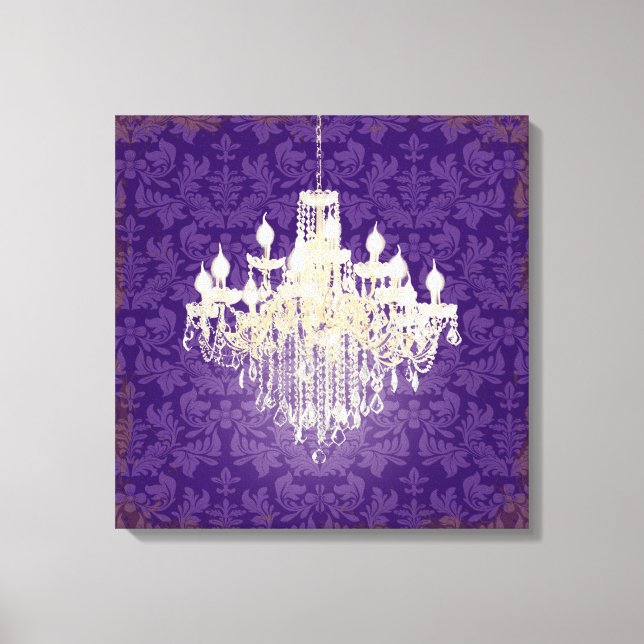 PixDezines DIY Färg Damask/Crystal Chandelier Canvastryck (Framsida)