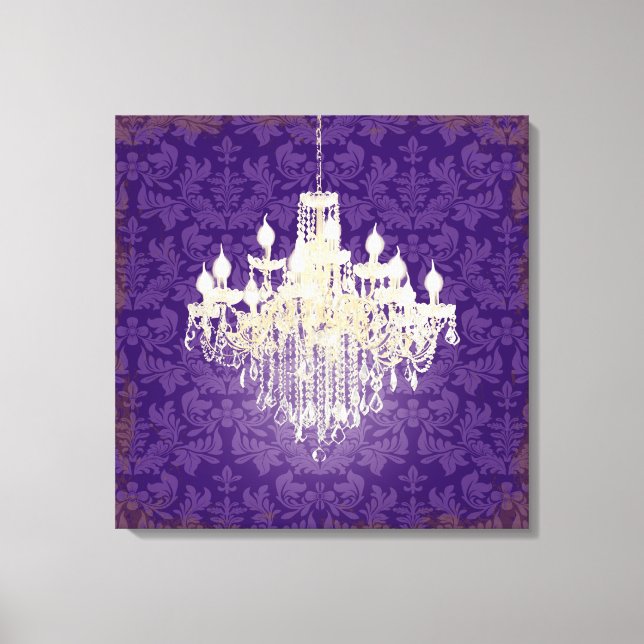 PixDezines DIY Färg Damask/Kristallkrona Canvastryck (Framsida)