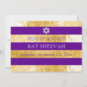 PixDezines DIY färg/faux foil rand ba mitzvah Inbjudningar